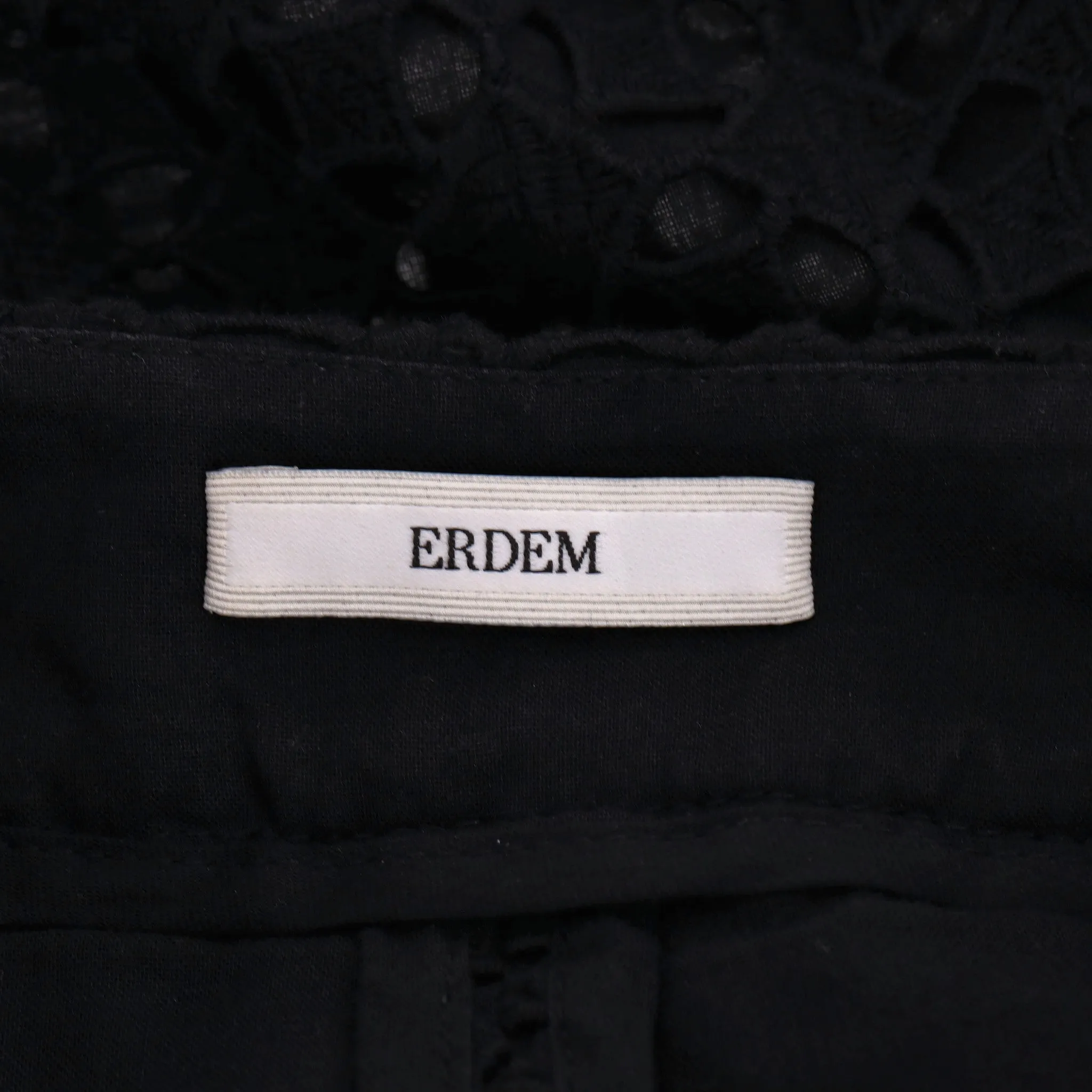 Erdem Laser-Cut Cotton Wide Capri Trousers. Size 12UK