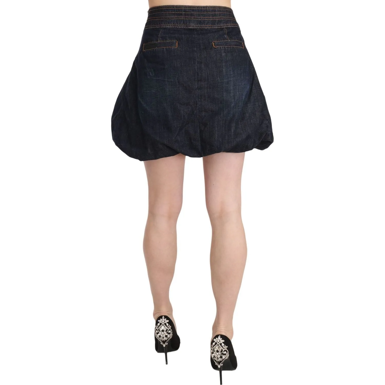 Exte Chic Dark Blue A-Line Mini Skirt