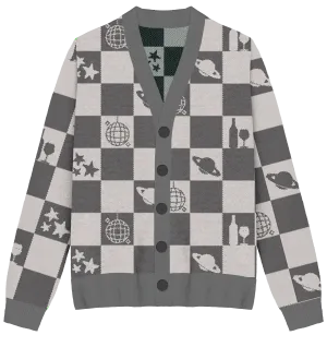 Folklore Checkered Knit Cardigan