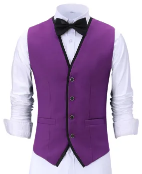 Formal Flat V Neck Waistcoat Slim Fit Suit Vest