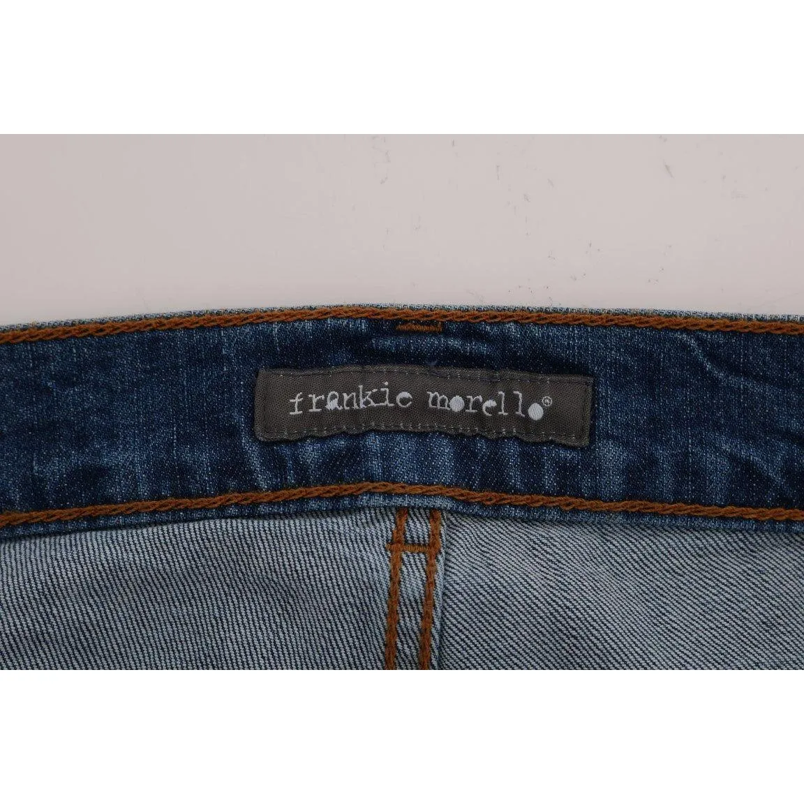 Frankie Morello Chic Slim Fit Blue Distressed Jeans