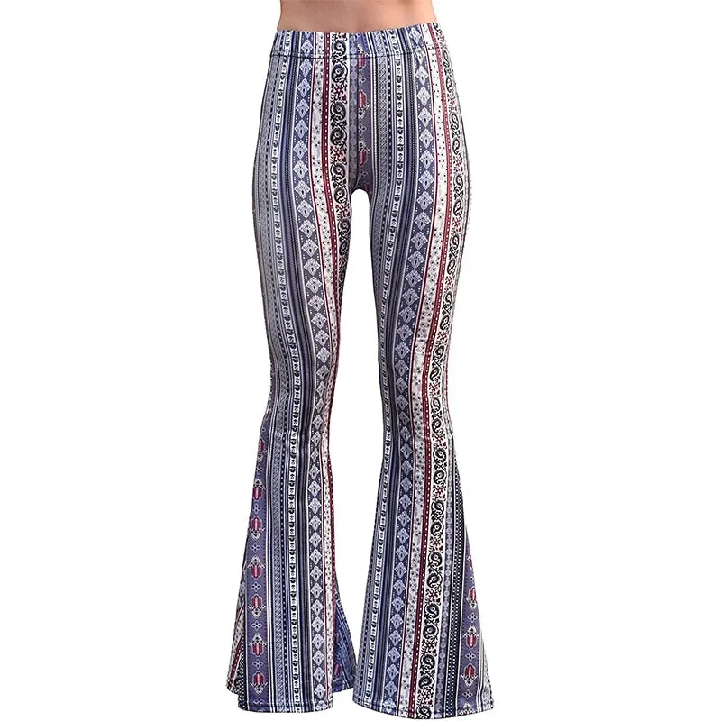 Funki Buys | Pants | Women's Boho Hippie Patterned Flare Pants