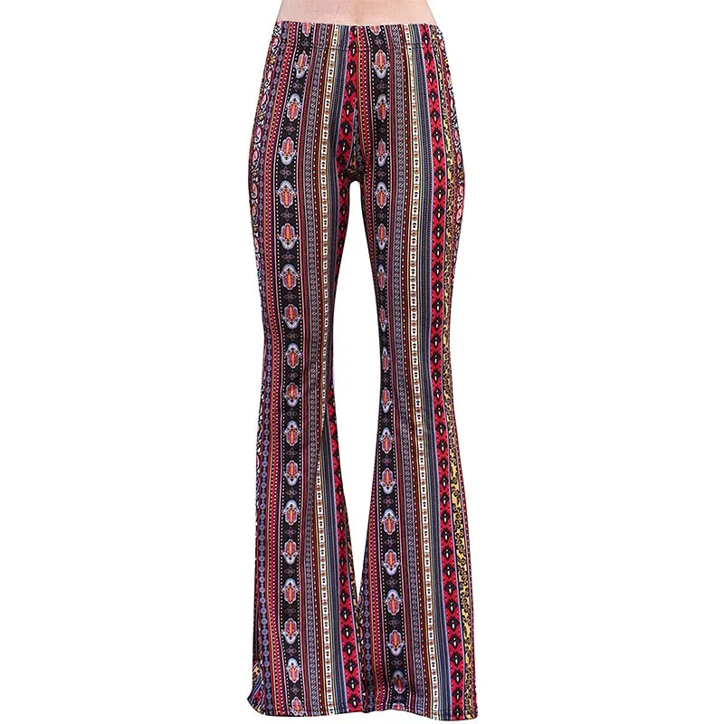 Funki Buys | Pants | Women's Boho Hippie Patterned Flare Pants