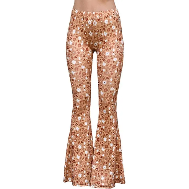 Funki Buys | Pants | Women's Boho Hippie Patterned Flare Pants