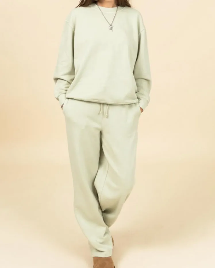 Gia Oversized Drawstring Sweatpants (Beige)