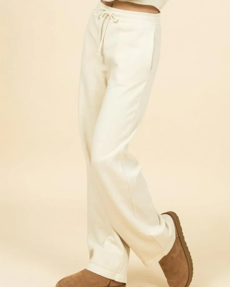 Gia Oversized Drawstring Sweatpants (Beige)