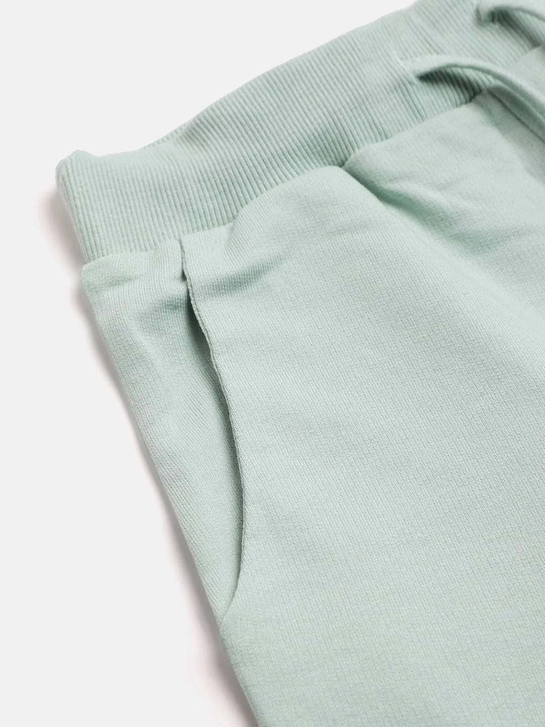 Girls Sea Green Terry Basic Drawstring Joggers - Lyush Kids