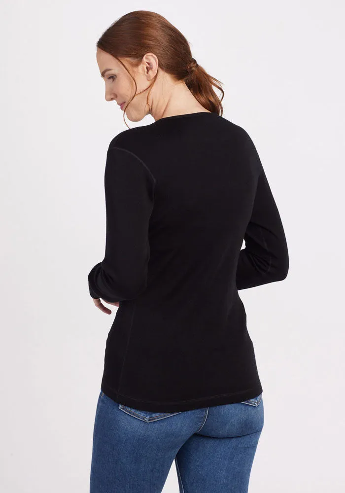 Hannah Long Sleeve Top - Black