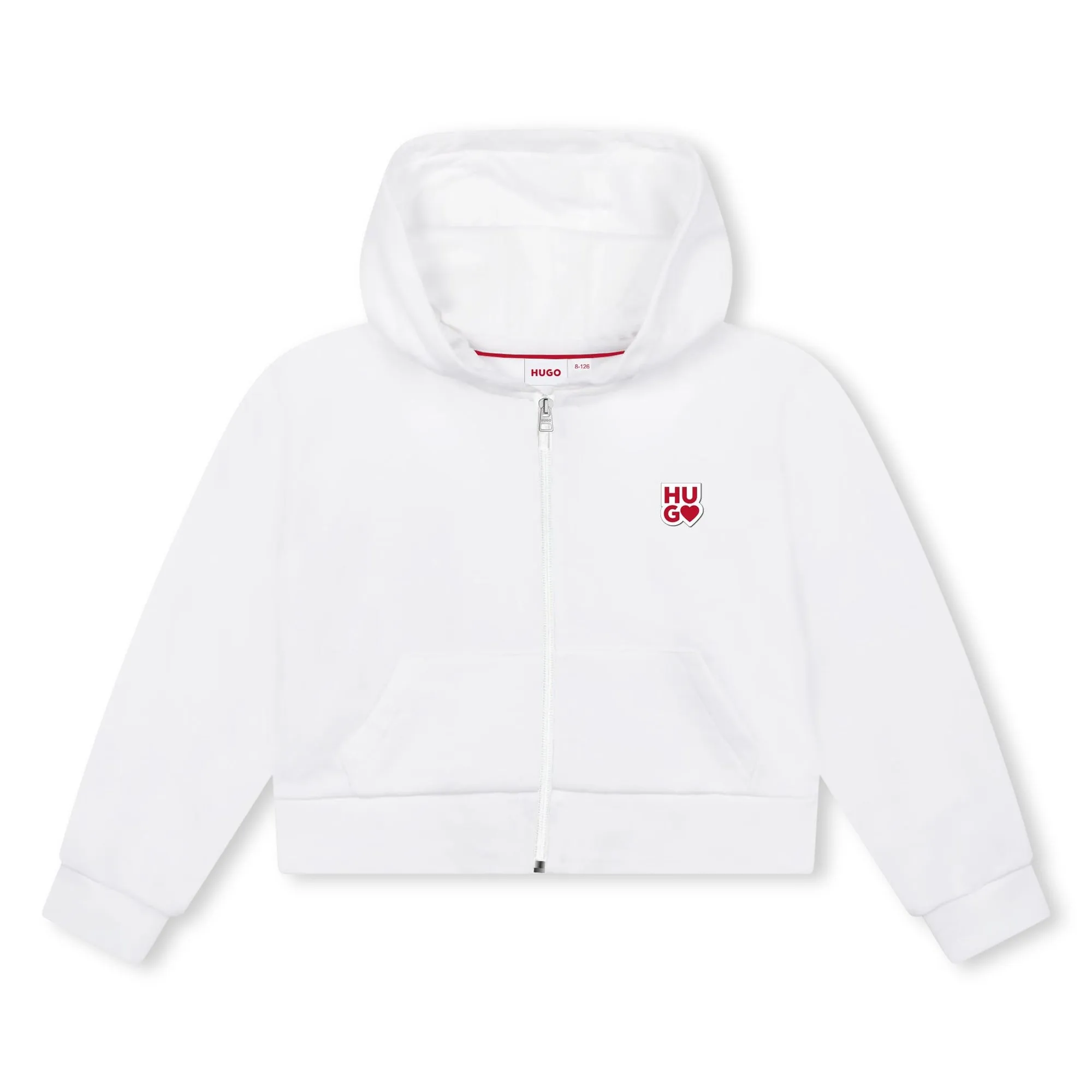 Hugo Kids Hooded Track Cardigan - White