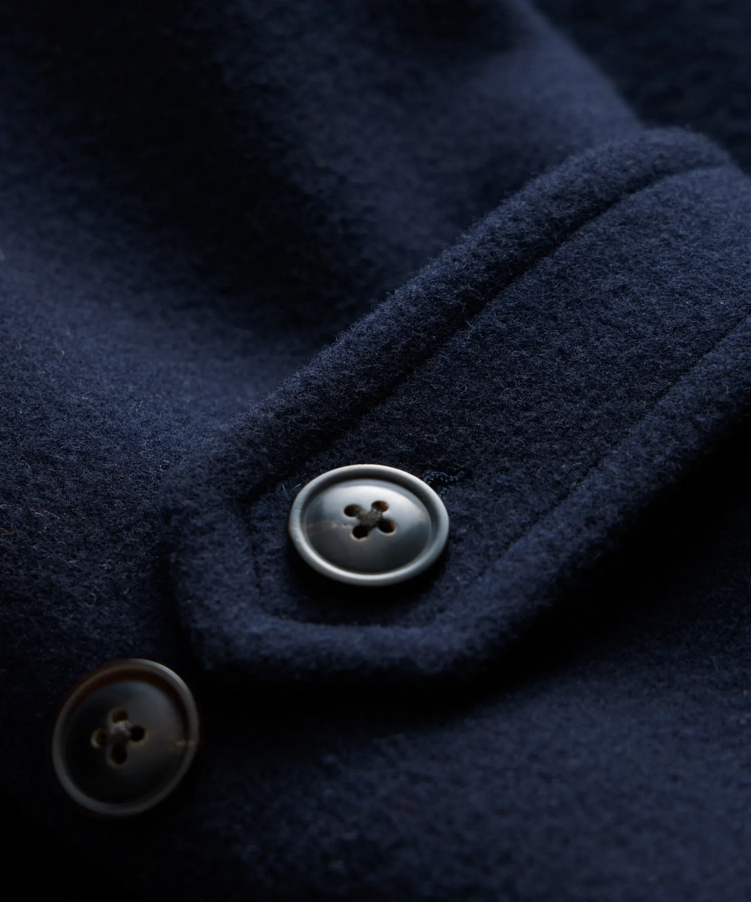 Italian Wool Car Coat in Navy