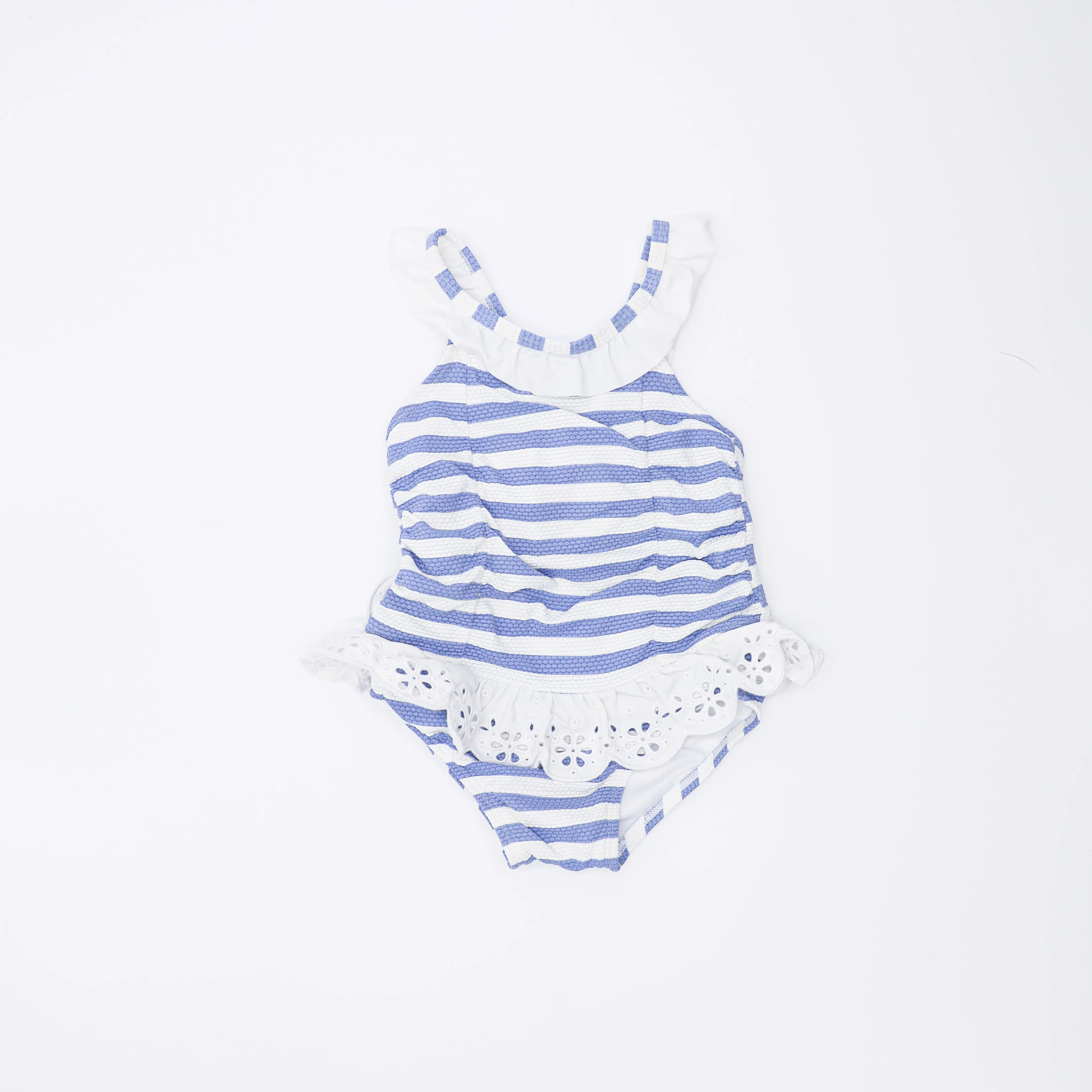 Janie and Jack Blue and White Stripe Swimsuit