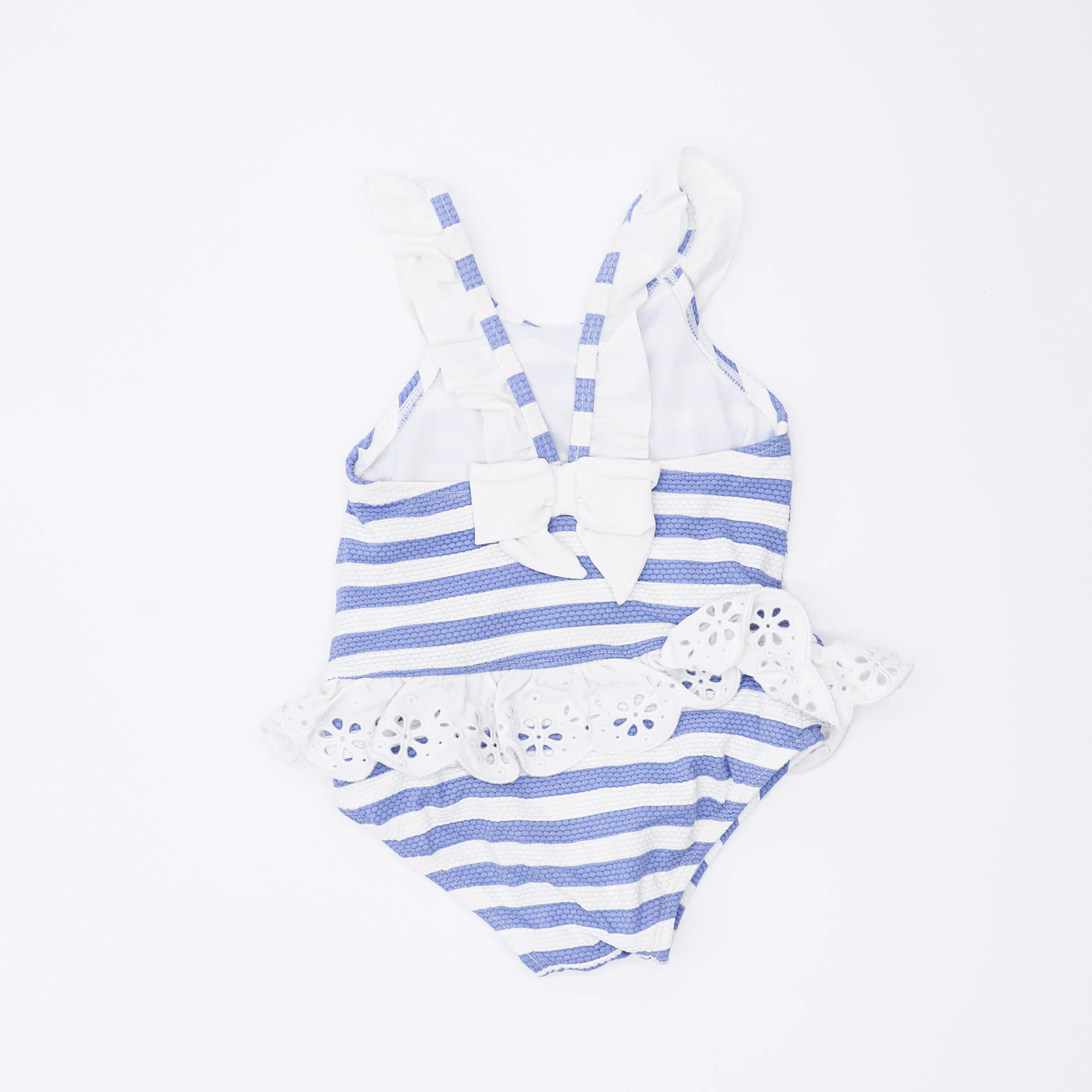 Janie and Jack Blue and White Stripe Swimsuit