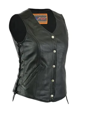 Leather Women's Premium Classic Longer Body Vest