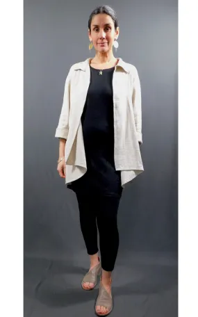 Linen Viscose Raglan Long Jacket