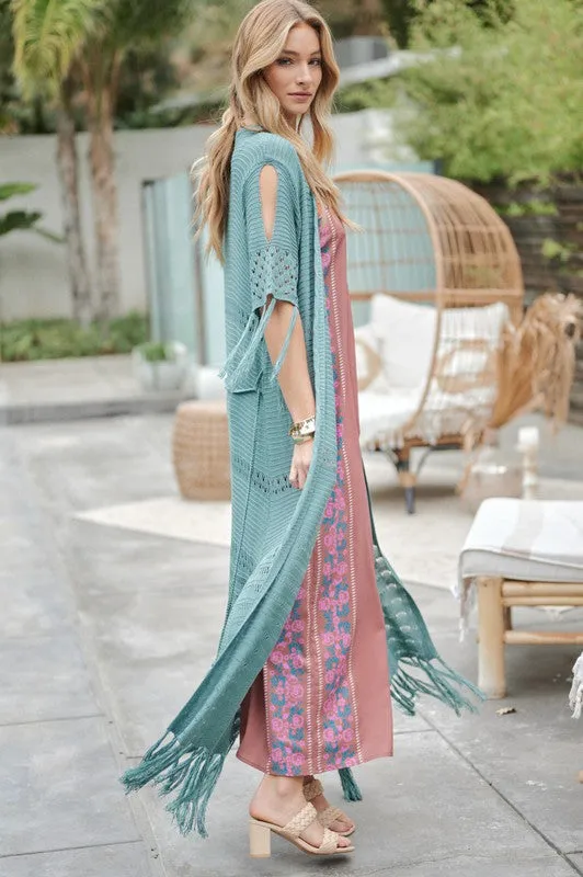 Long Cardigan With Fringe