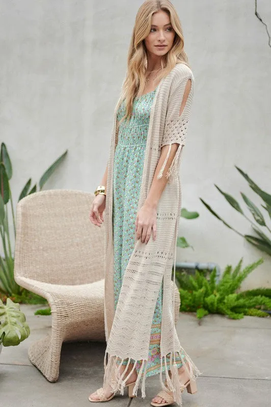 Long Cardigan With Fringe