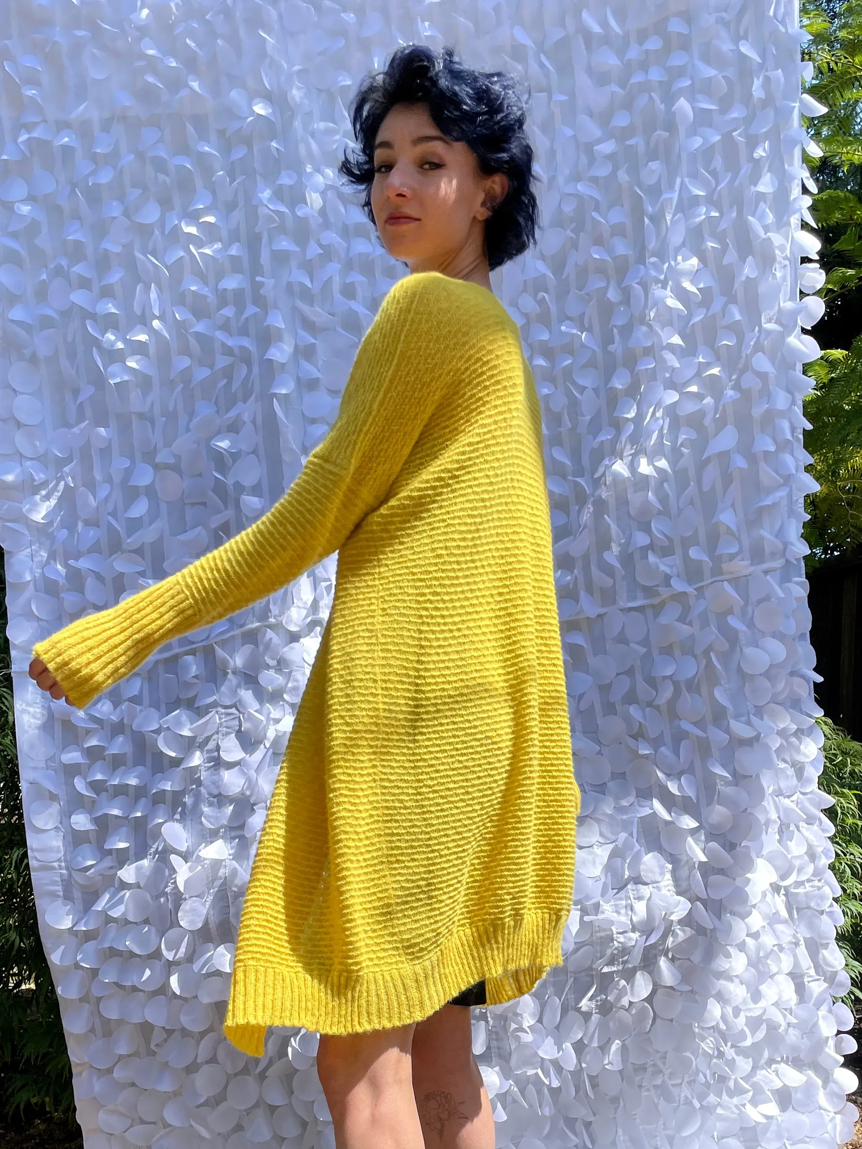 Long Sweetheart Cardy - Cashmere Yellow