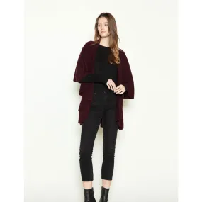 Look By M Basic Shawl Vest Raisin