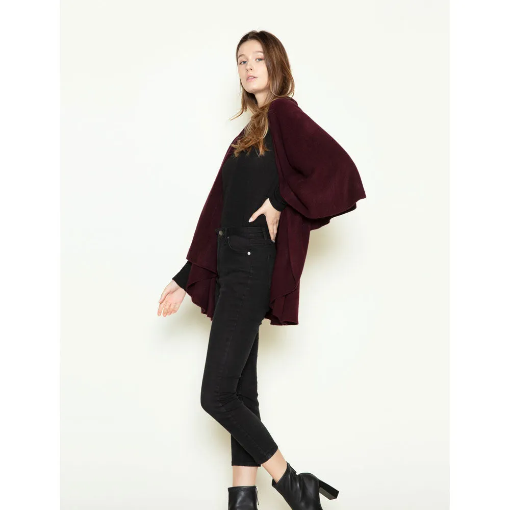 Look By M Basic Shawl Vest Raisin