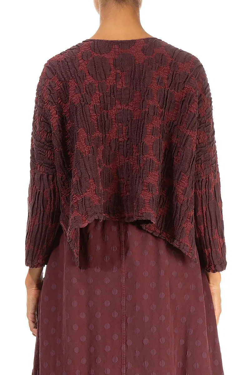 Loose Merlot Circle Silk Linen Jacket