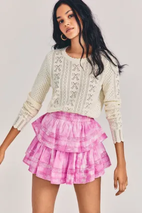 Love Shack Fancy - Ruffle Mini Skirt in Begonia Hand Dye