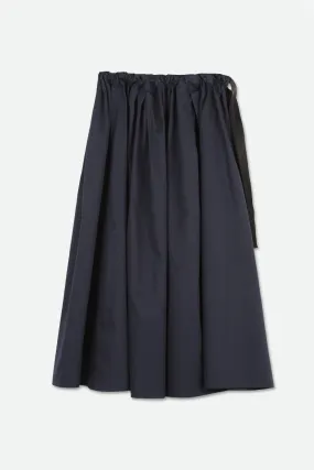 MAEVE ADJUSTABLE EASY DRAWSTRING SKIRT IN COTTON NAVY