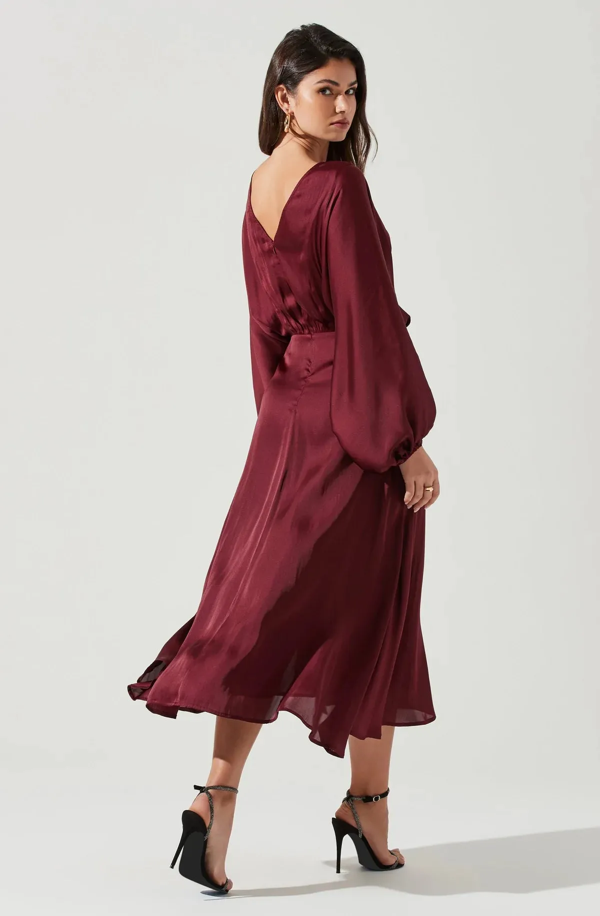 Marin Dolman Sleeve Dress - Wine