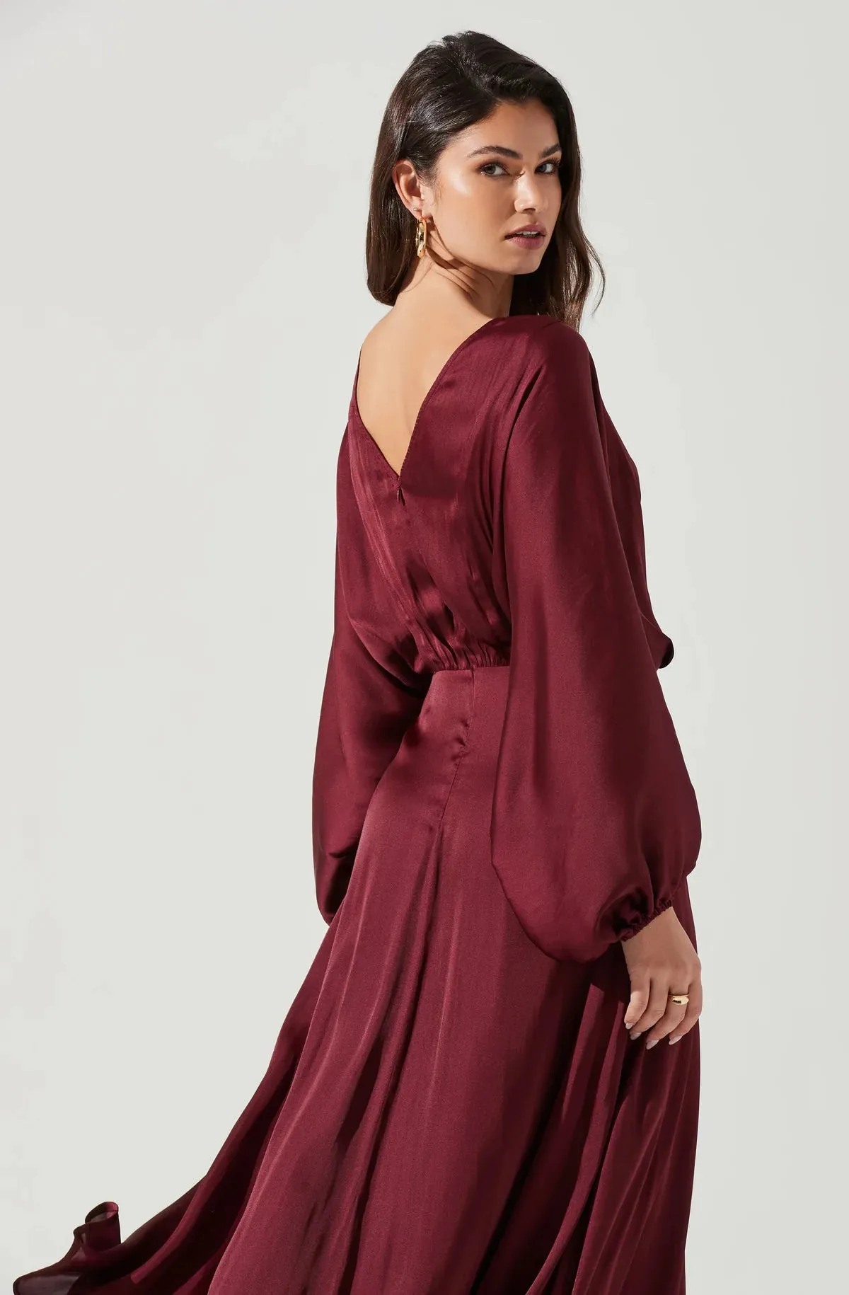 Marin Dolman Sleeve Dress - Wine