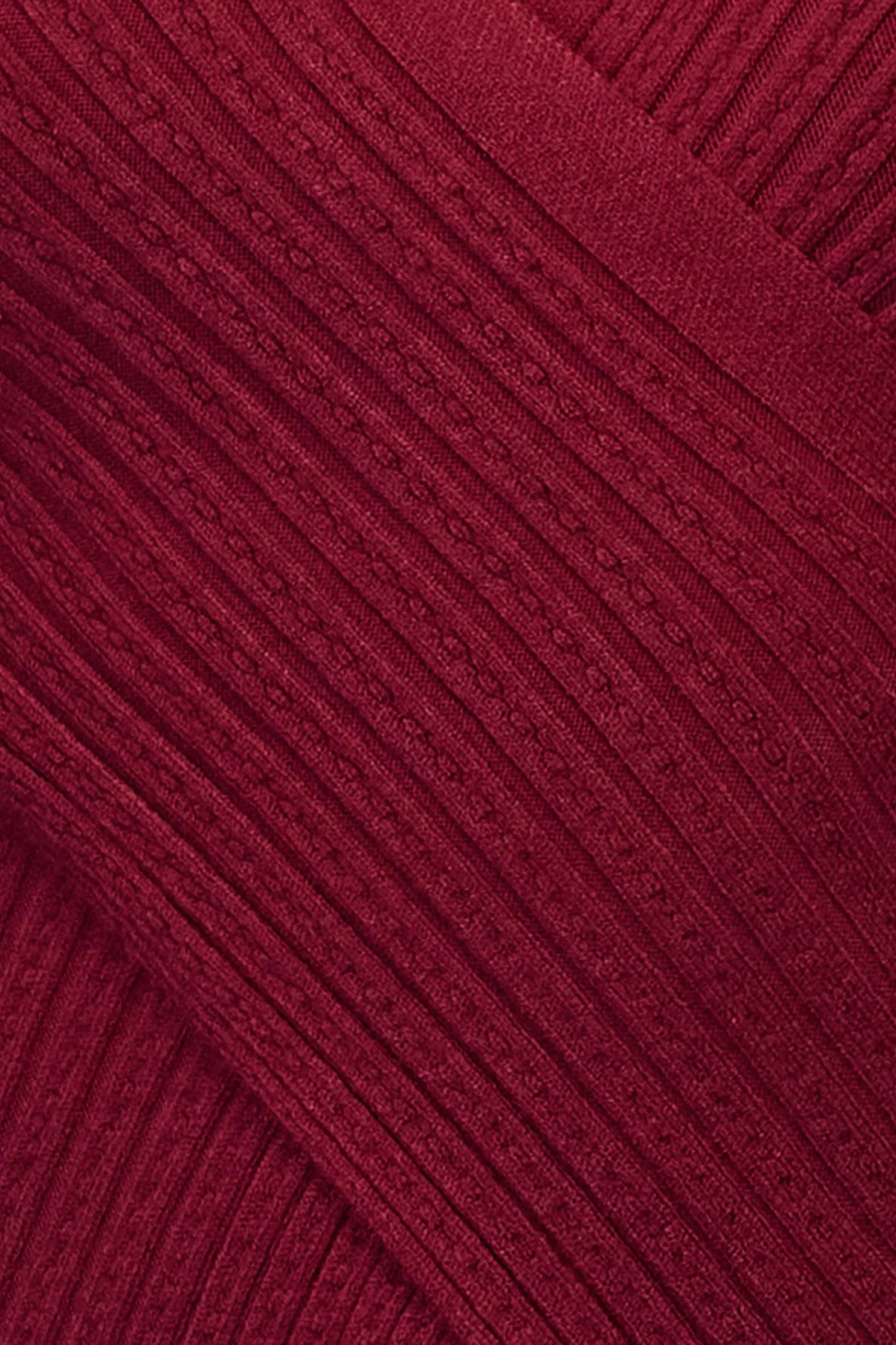 Maroon Ribbed Wrap Sweater