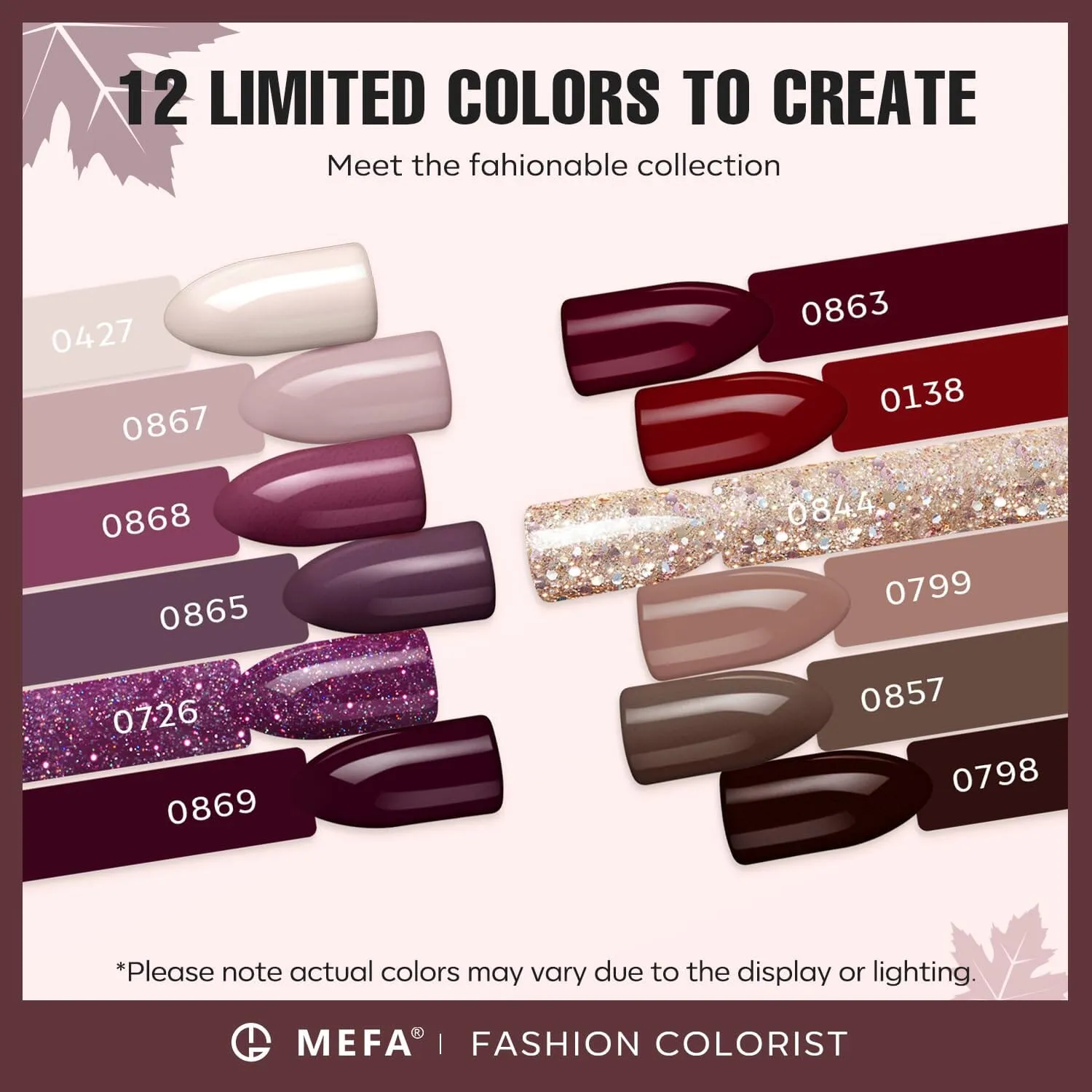 MEFA Gel Nail Polish Set | 12 Colours