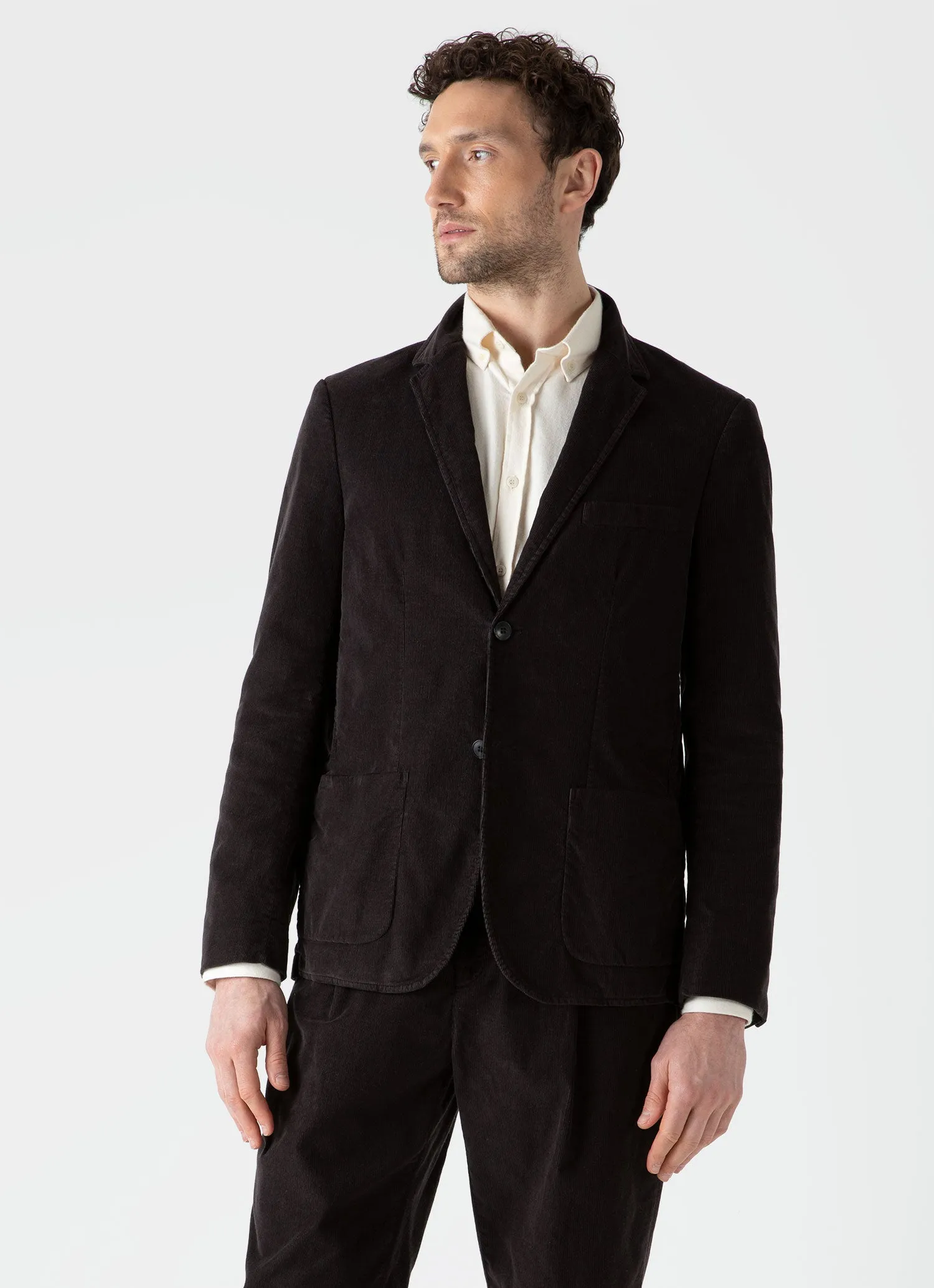 Men's Corduroy Two-Piece Suit in Coffee