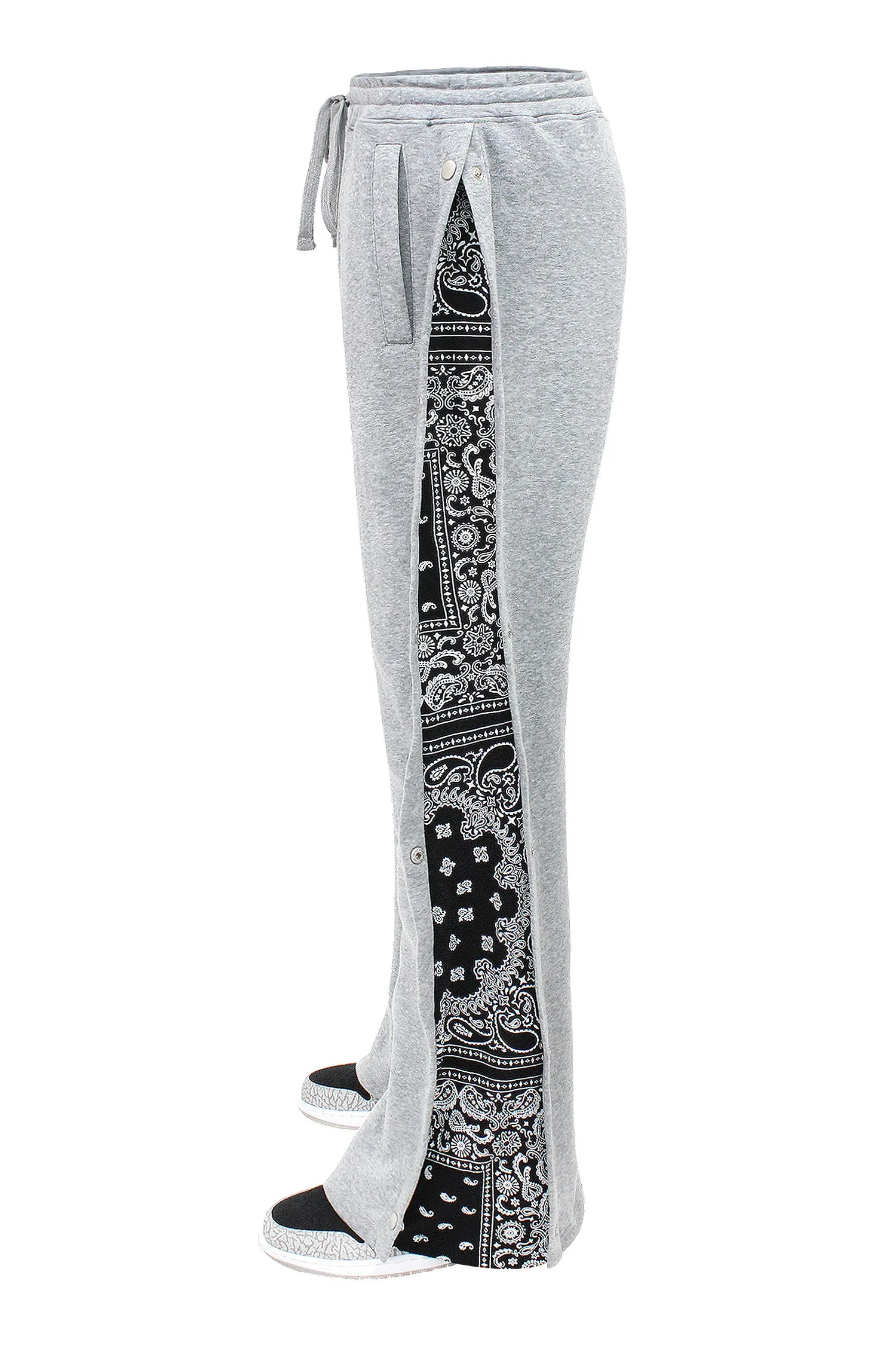 Men's Flared Bandana Fleece Sweat Pants