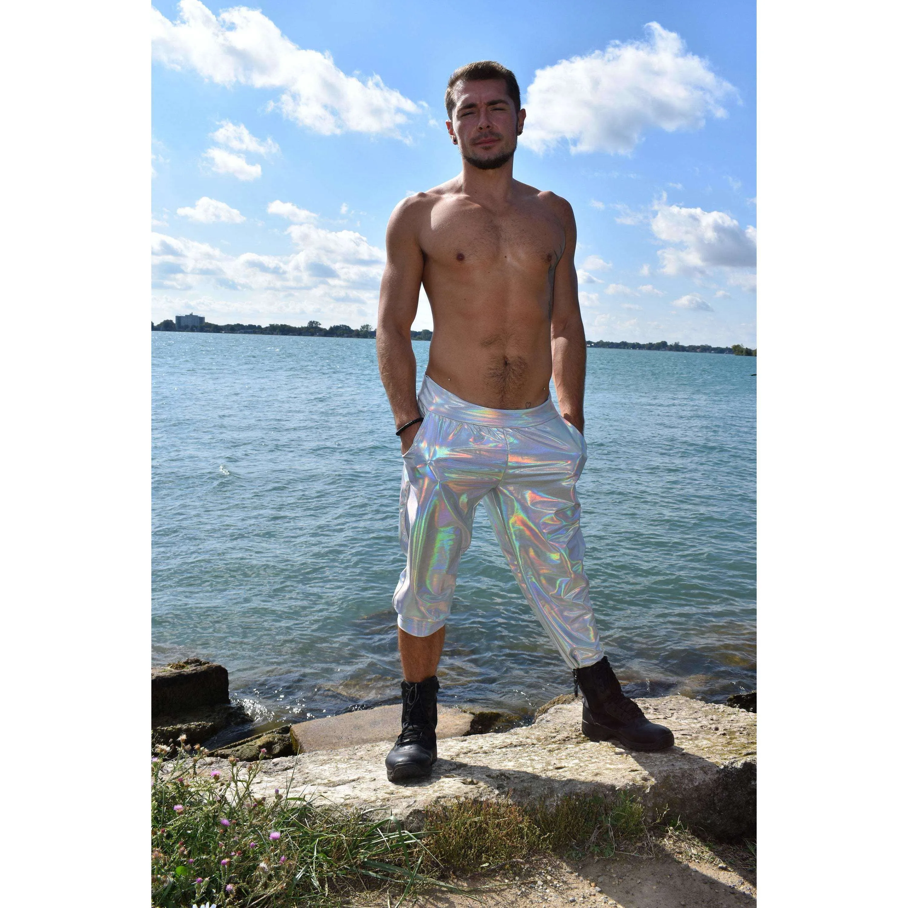 Men's Holographic Opal Joggers w/ Pockets