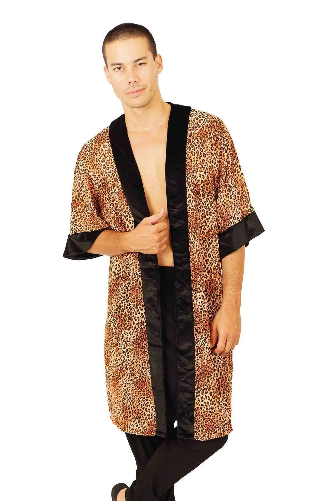 Mens Leopard Robe