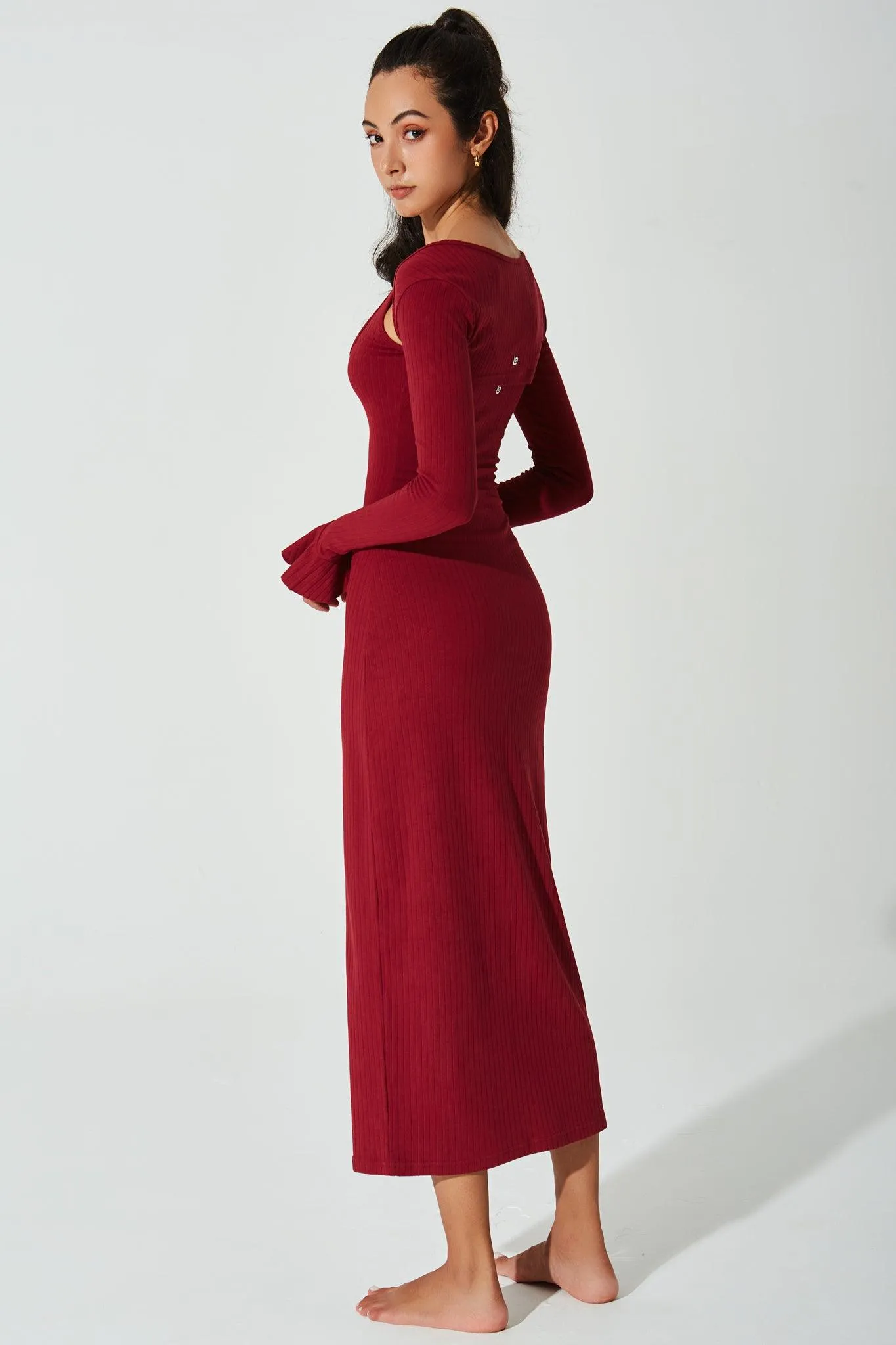 Mina Ribbed Dress - Raspberry Radiance