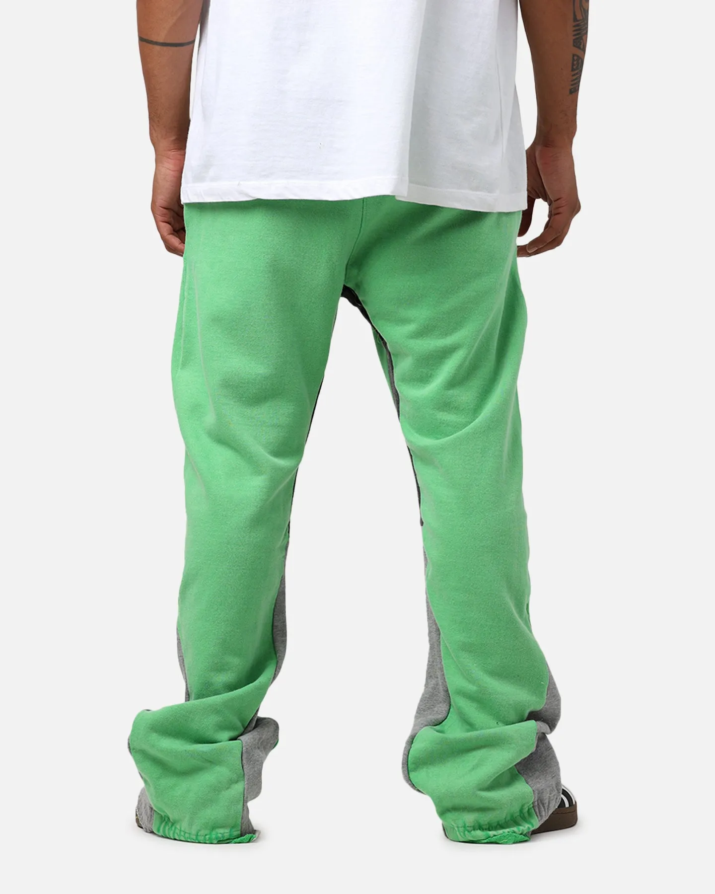 MNML Embroidered Contrast Bootcut Sweatpants Green