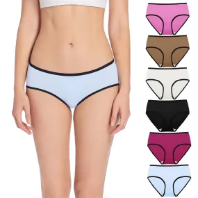 Molasus Womens Underwear Cotton Hipster Panties (Regular & Plus Size) Pack of 6