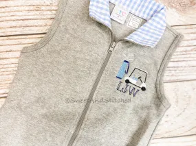 Monogrammed Boys golf outfit, boys golf vest, boys fall outfit