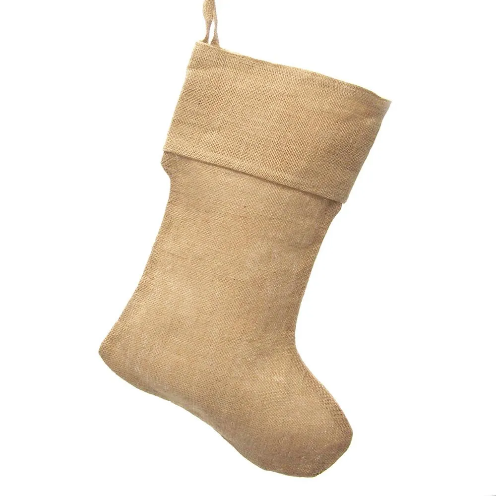 Natural Burlap Plain Christmas Stockings