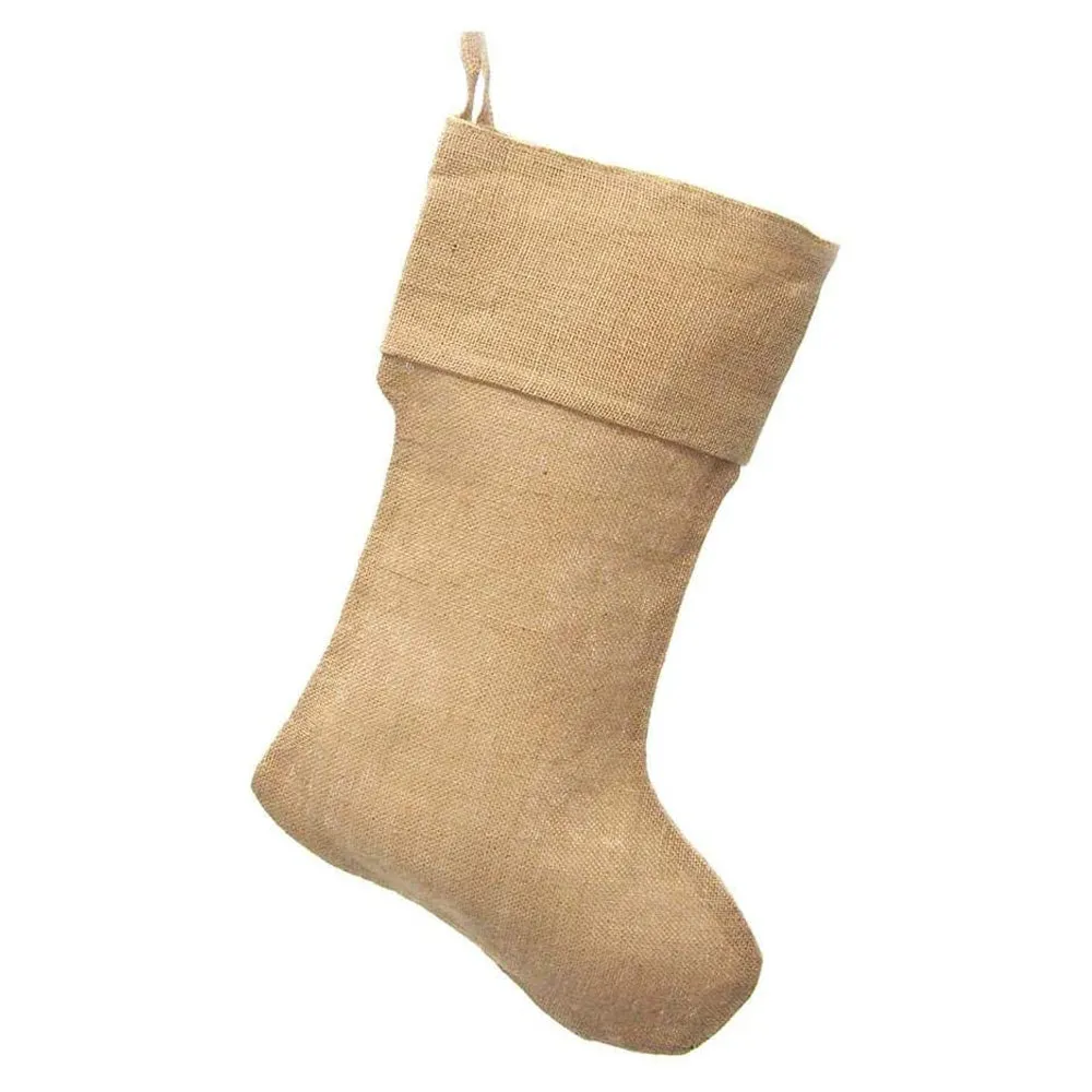 Natural Burlap Plain Christmas Stockings