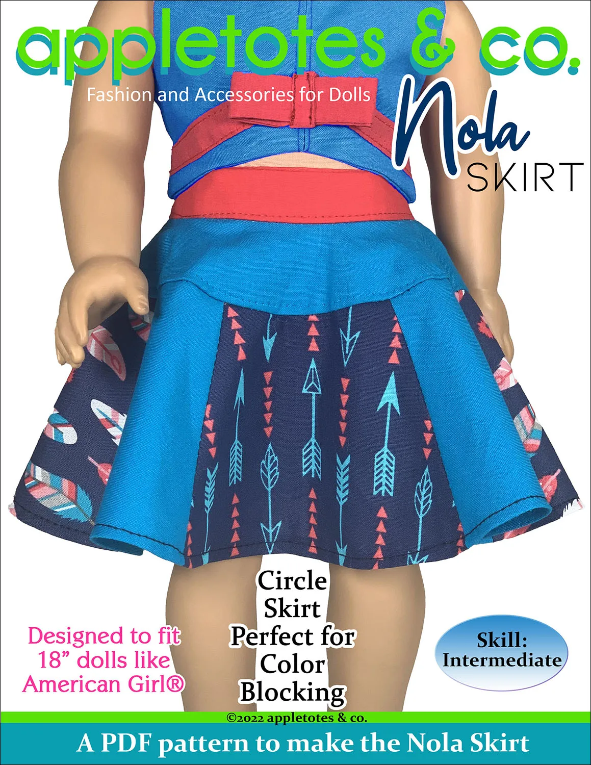 Nola Skirt 18 Inch Doll Sewing Pattern