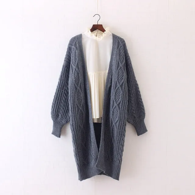 Open Stitch Knitted Long Cardigan