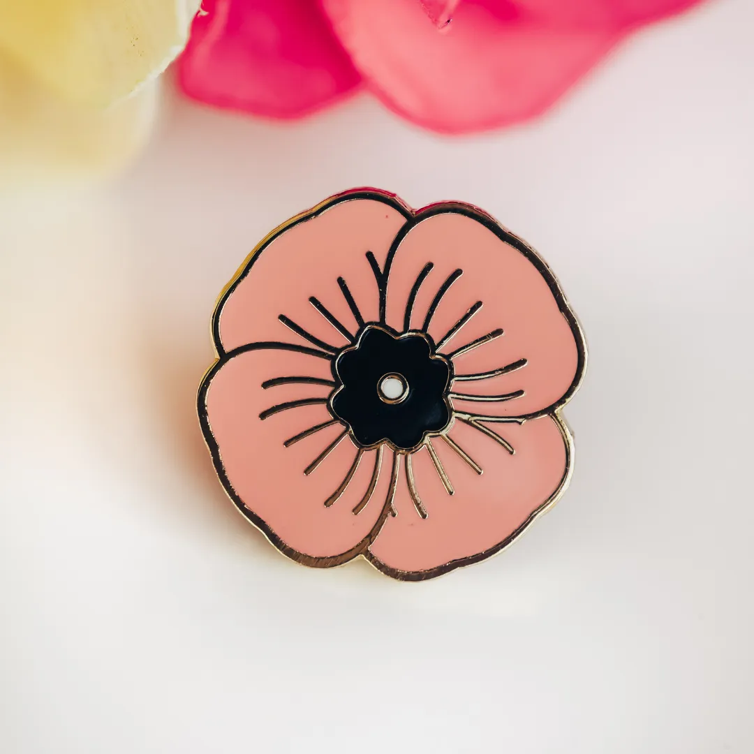 Orange Poppy Enamel Pin