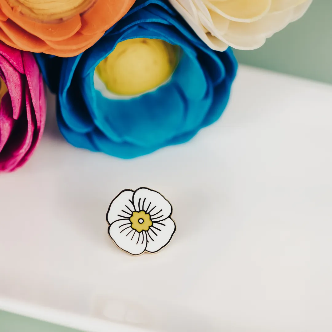 Orange Poppy Enamel Pin