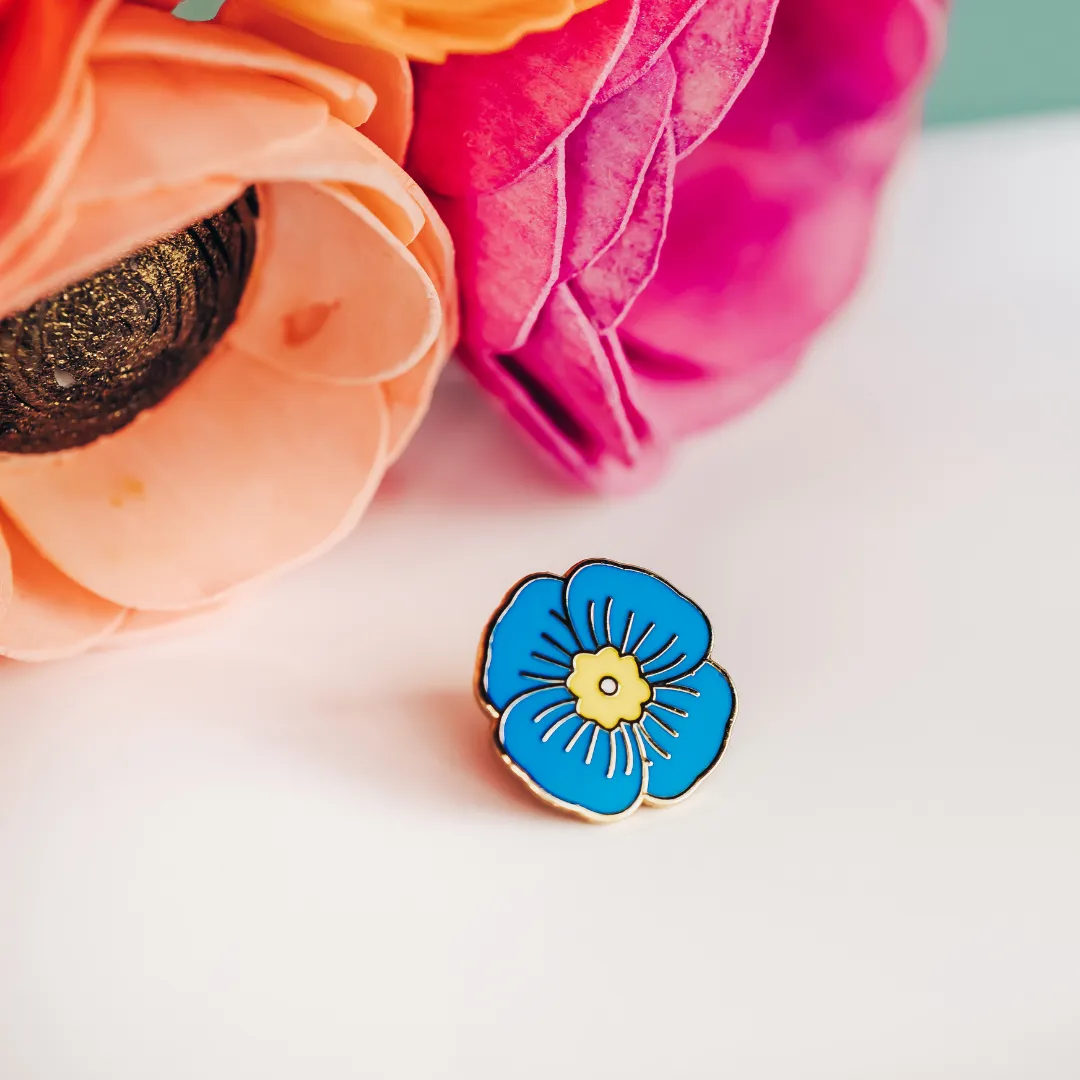 Orange Poppy Enamel Pin