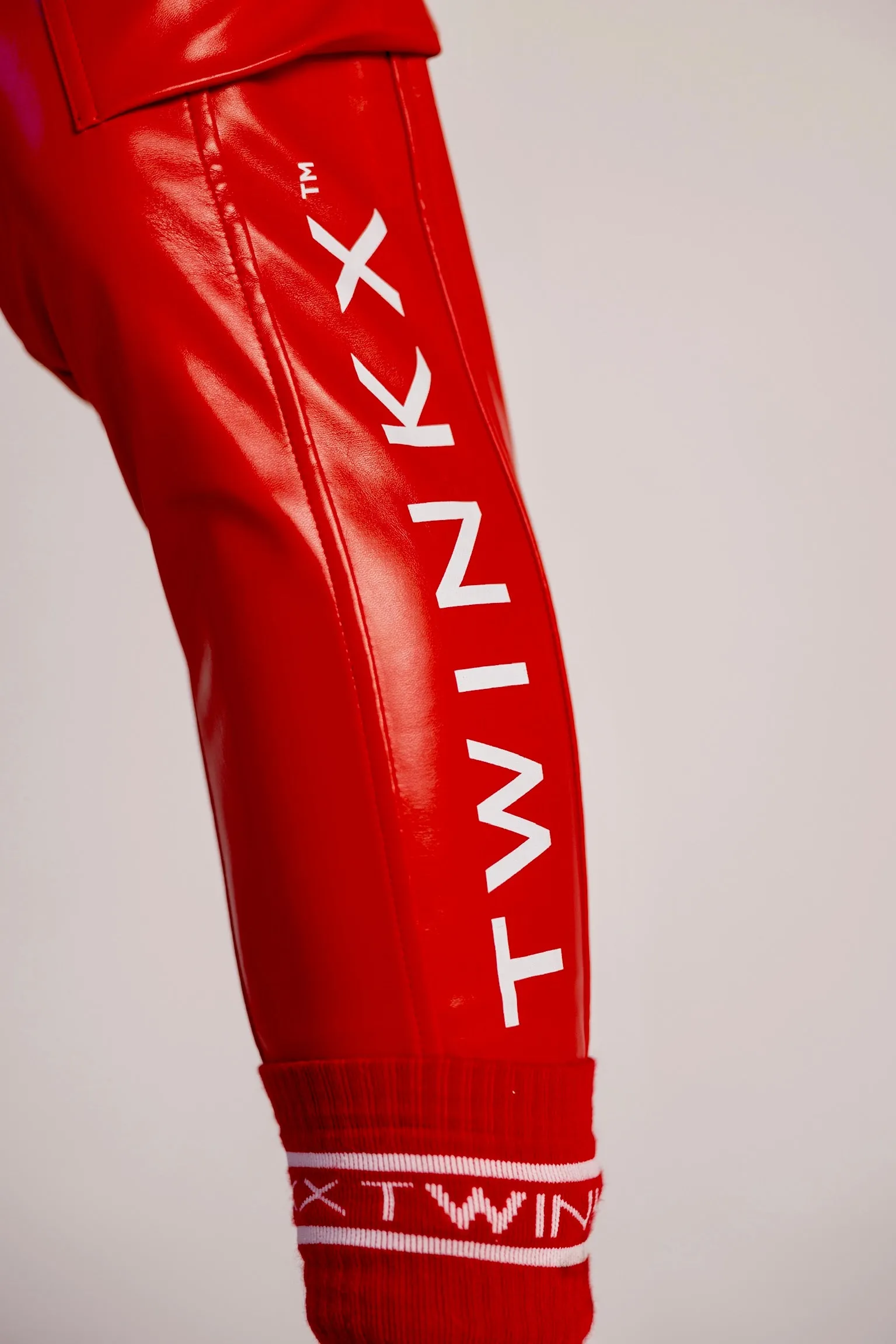 pants "adonis x fire red vegan leather"