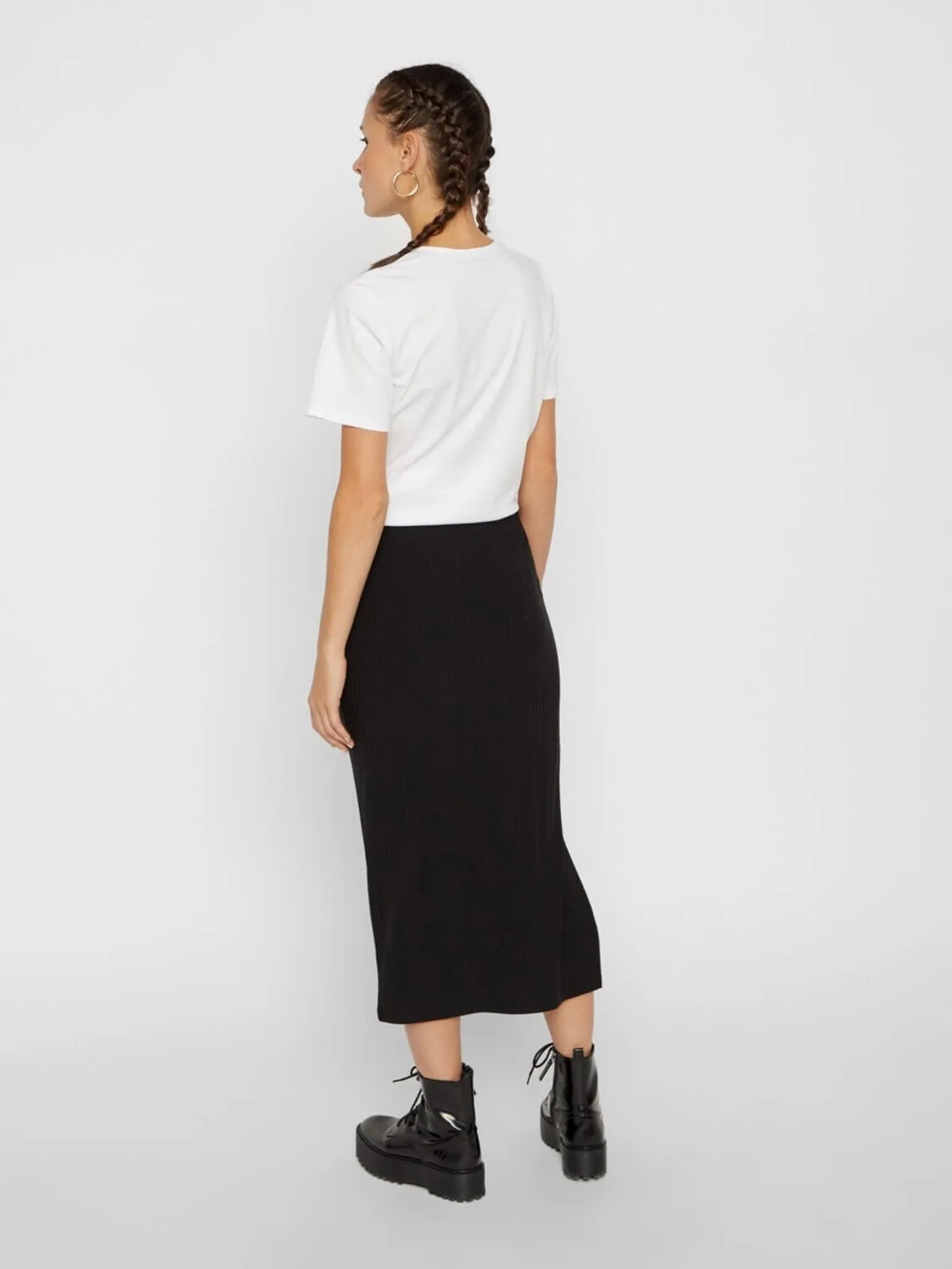 PCKYLIE mw midi skirt - Black