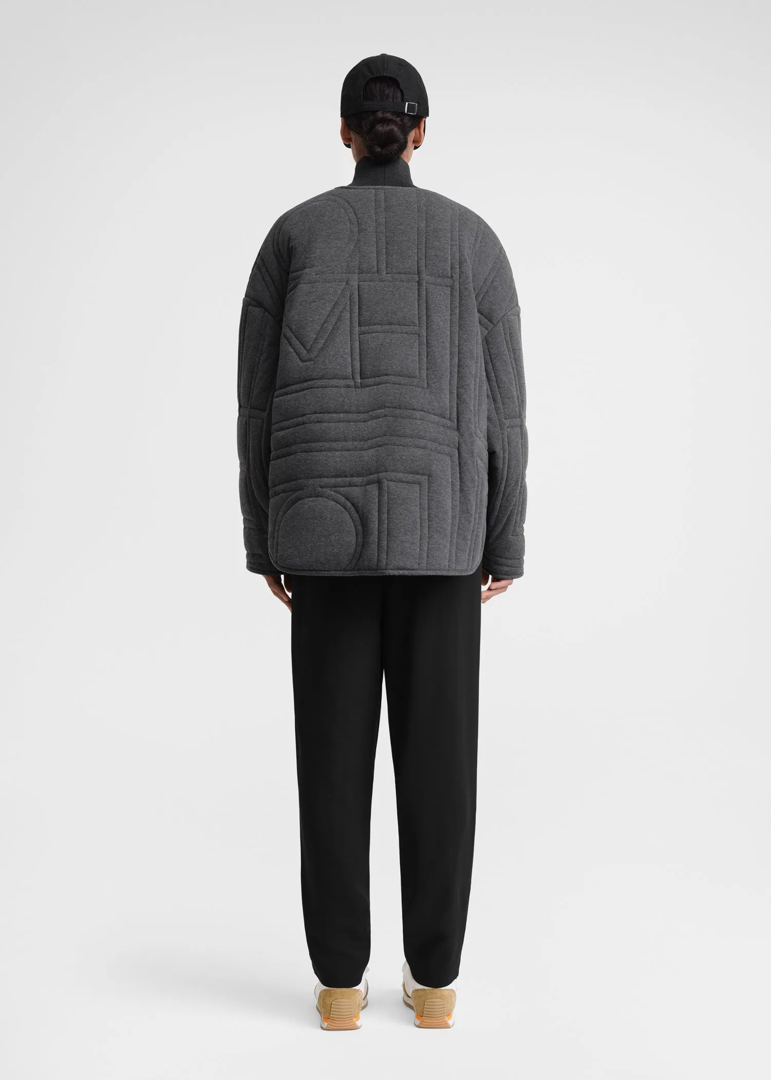 Quilted jersey jacket charcoal melange