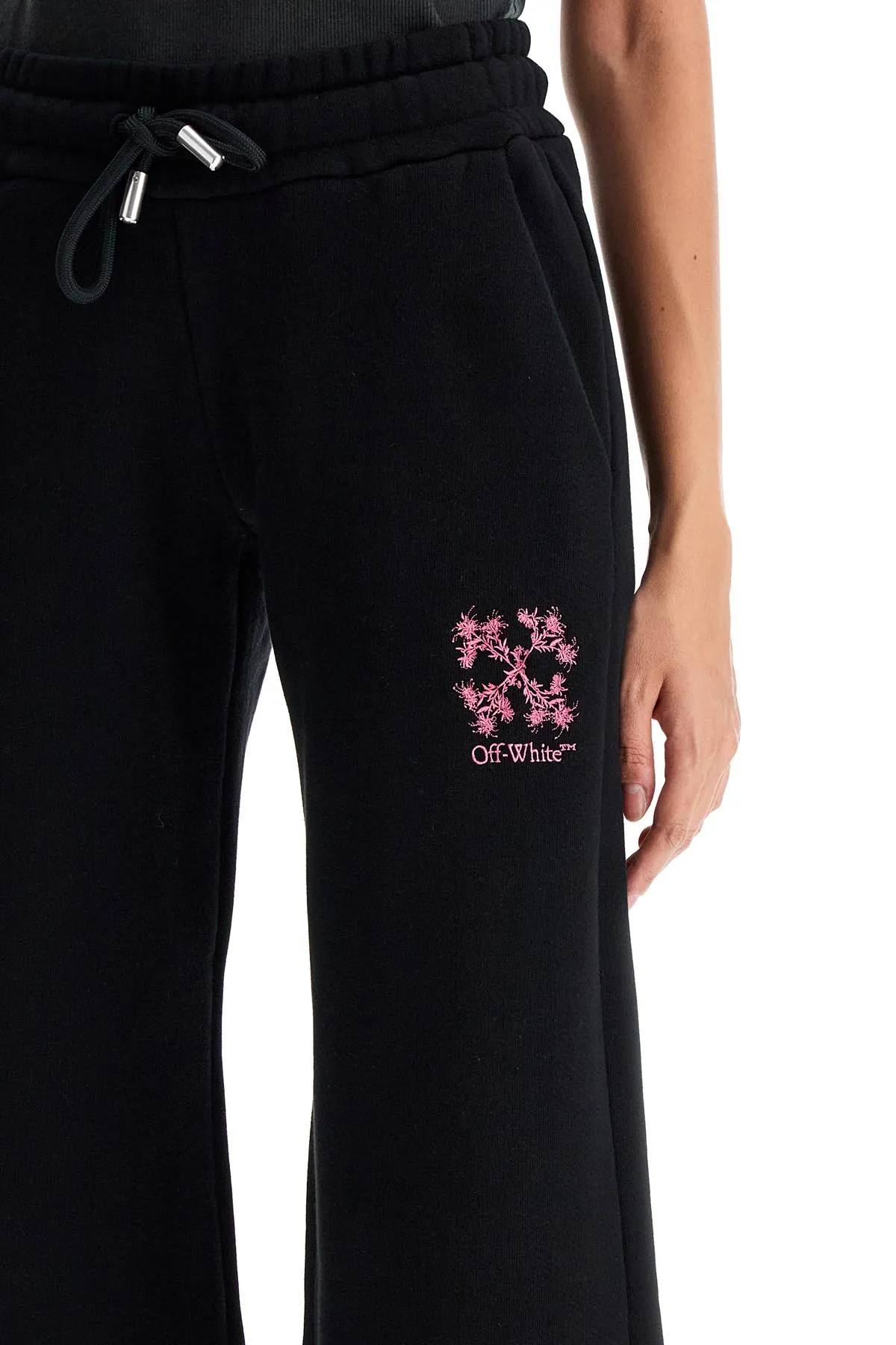 "mini arrow joggers OWCH022F24FLE001 BLACK - SEA PINK