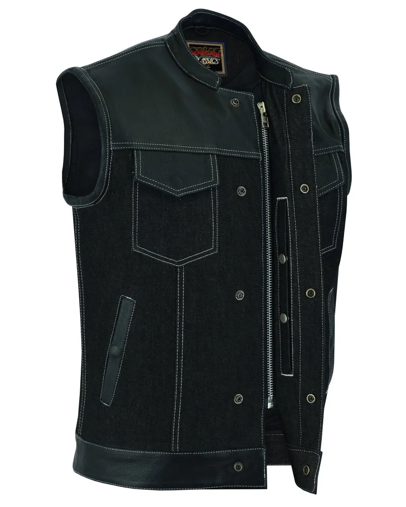 RC900 Men's Leather/Denim Combo Vest